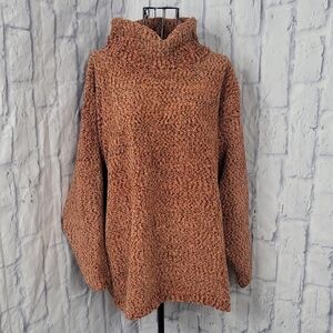 Rafaella Orange Multi‎ Textured Cowl Neck Sweater Medium
